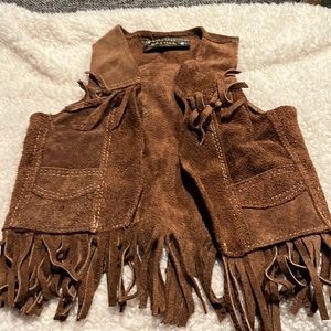 Genuine Leather Fringe Vest